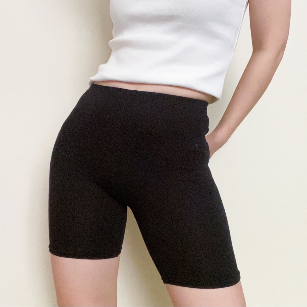 NWT Biker B -black cotton biker shorts